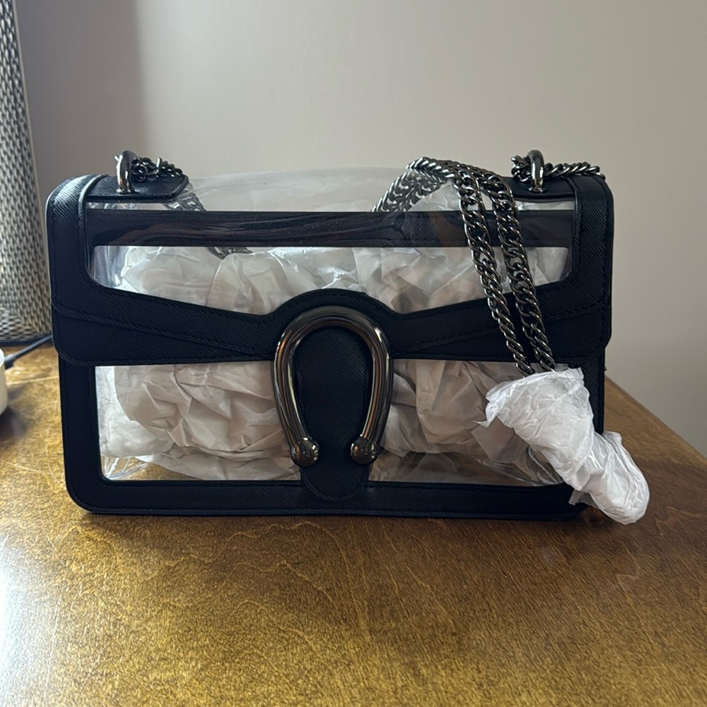 NEW IN BOX Luxury Inspired Clear Purse Crossbody Bag
